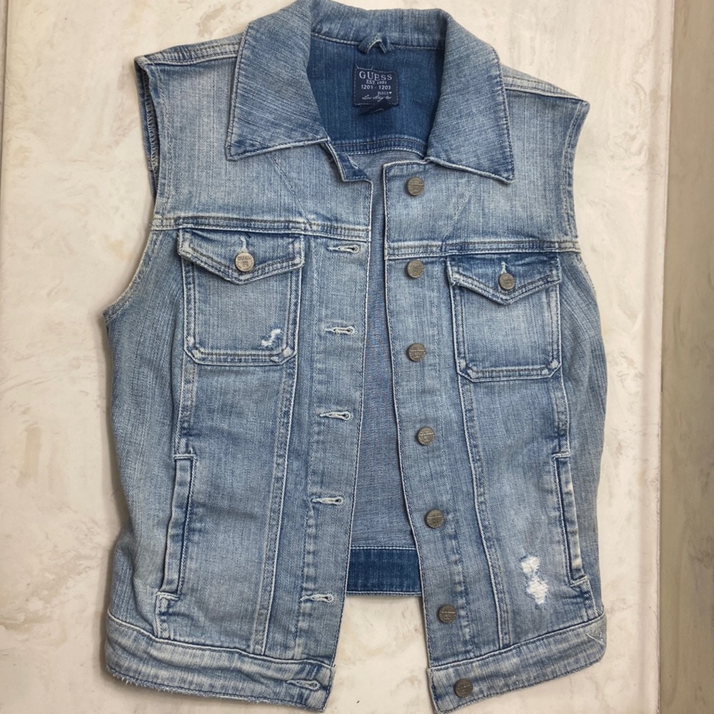 Guess denim vest light wash